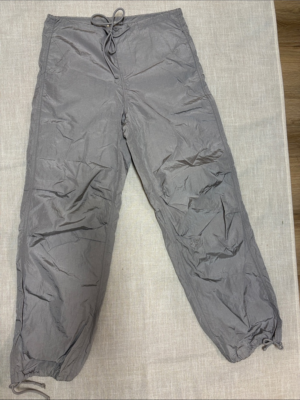 La Hearts Gray Drawstring Nylon Track Pants